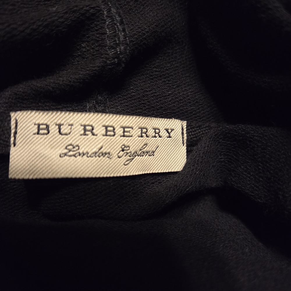Burberry London England Hoodie Mens LG Black Logo Pullover Sweatshirt - Picture 5 of 7